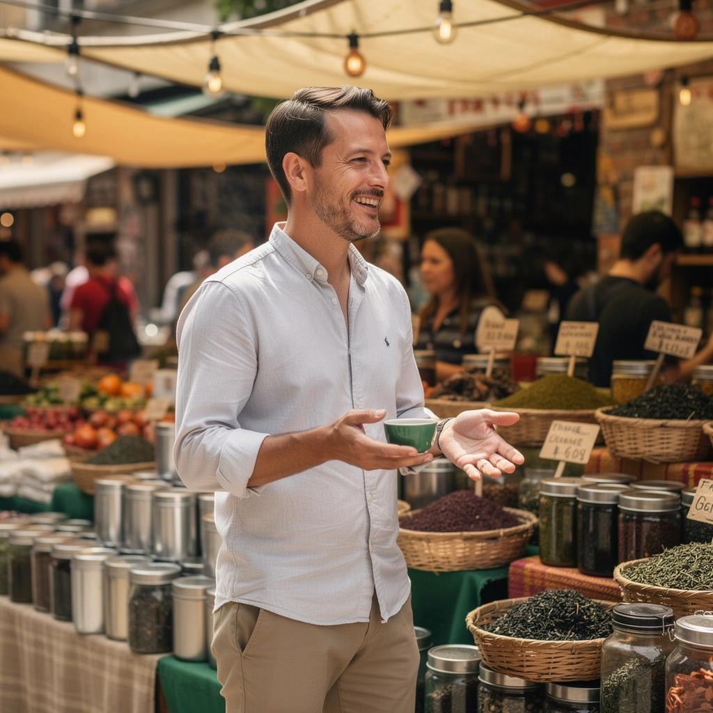 Szép zöld tea ültetvény, napfényben fürdőző levelekkel.